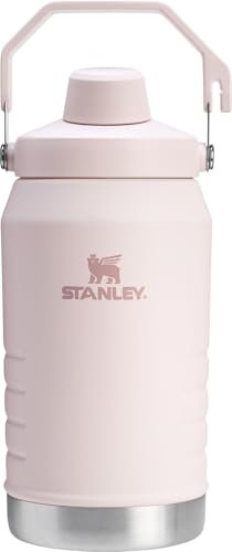 Stanley IceFlow - Jarra de flujo rápido con asa, 64 onzas, tapa de boquilla en ángulo giratorio, a prueba de fugas para viajes y deportes, acero inoxidable aislado, sin BPA, cuarzo rosa 2.0