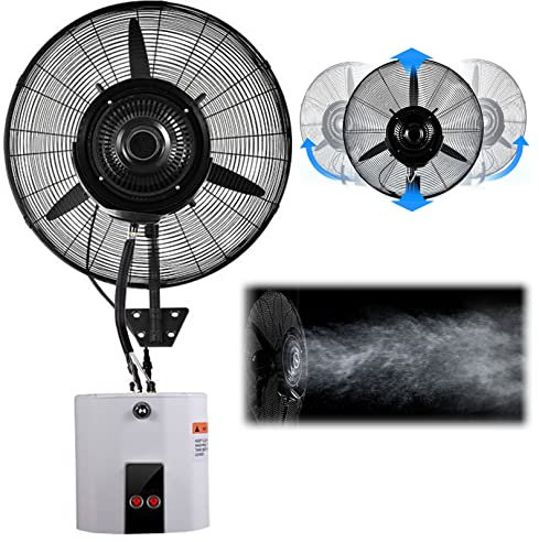 HMASNSEIY Oszillierender Wandventilator, 3 Kühlgeschwindigkeiten, elektrische Terrassen-Wassertankventilatoren, Außennebelventilator für Terrasse, Garten, Hinterhof, Gewerbe (71 cm/28 Zoll)