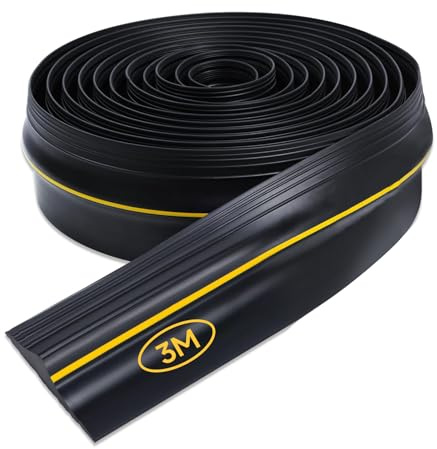 Goumthe Garage Door Threshold Seal 3M, 18mm Universal Garage Door Seal Strip, Bottom Waterproof Rubber Weather Stripping for Keeping Garages Clean and Dry (Excluding Adhesive)