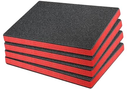 F Fityle 4 x Werkzeugkasten-Schaumstoff-Werkzeug-Schatteneinsatz, Schubladeneinlage, Epe-Aufbewahrungsblätter für Hartschalenkoffer für Kamerakoffer
