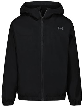 Under Armour Manataug – Veste coupe-vent à capuche enfant, Noir/Noir, 14 Ans