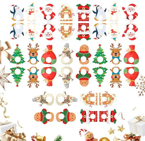 Christmas Candy Cards - Weihnachtsmann Lollipop Halter für Süßigkeiten - Lebkuchenmänner Deko für Dessert Zuckerhut Schokolade Festliche Feier | Tisch Zuhause Bürio Klassenzimmer Festliche Feier
