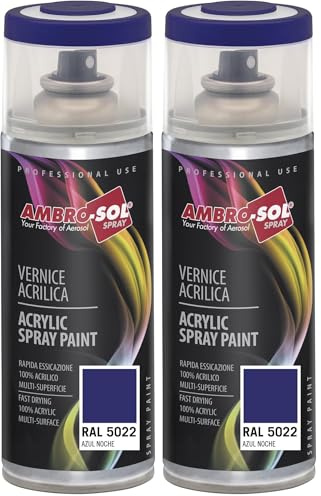 Ambro-Sol V4005022 Vernis peinture Acrylique Multi-Usage, Peinture Brillante pour Intérieur et Extérieur, Adapté a Tous Type de Matériau, Aérosol En Fer-Blanc Recyclable de 400 ml, Bleu Nuit