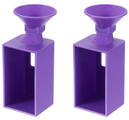 sourcing map Diamond Art Painting Drill Funnel, 2 Pack Portable Funnel Diamond Art Beads Organizer Supplies for Round & Square Containers DIY Crafts Bead Storage Accessories, Purple