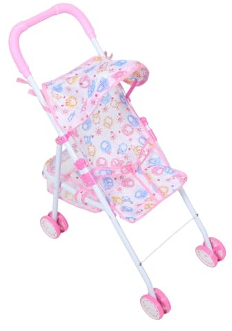 UPKOCH Passeggino per bambole giocattolo: carrozzina per bambole con cestino inferiore - giocattolo di ruolo per bambini per compleanno di bambine - accessori per giochi di finzione 64x52x24