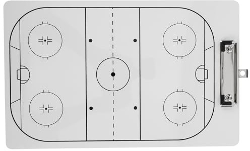 GALPADA Eishockey Taktiktafel Klemmbrett mit Abwischbarer Oberfläche Doppelseitiges Hockey Whiteboard Leichtes Coaching Board für Trainer Tragbare Trainingsausrüstung
