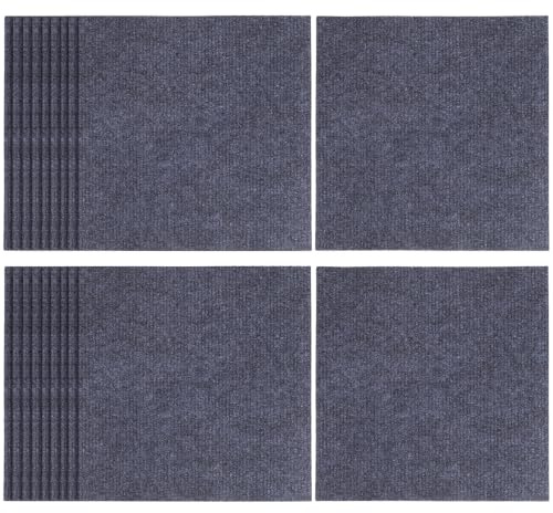 Hemobllo 50 Pcs Carpet Tiles, Self Adhesive Dark Grey Carpet Squares, 30x30cm Peel and Stick Floor Tiles, Non-Slip Heavy Duty Floor for Bedroom, Living Room and Office