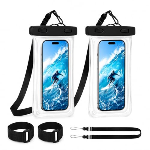 x2 Custodia Impermeabile Smartphone [Design 3D unico pezzo ] IPX8 Borsa Impermeabile Cellulare snorkeling,sub,immersioni, Cover Subacquea iPhone, Samsung, e Altri Smartphone 8-