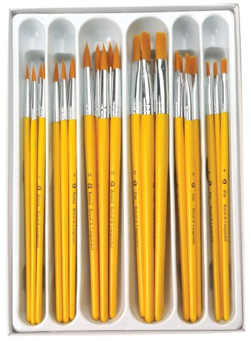 Royal and Langnickel Round/ Flat Taklon Variety Brush Set - Gold (Pack of 30)
