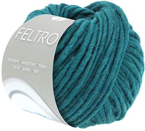 LANA GROSSA Feltro | Filzgarn für Kreativhandwerk, vielseitig, hochwertige Wolle zum Nass- und Trockenfilzen | Handstrickgarn aus 100% Schurwolle | 50g Wolle zum Stricken & Häkeln | 50m FB 31