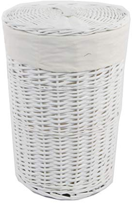 DVier Wäschekorb Weide weiß D.32 H.48cm 08WRd-a