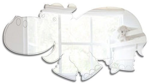 Mungai Mirrors Dschungel-Flußpferd-Acryl-Spiegel (15cm)