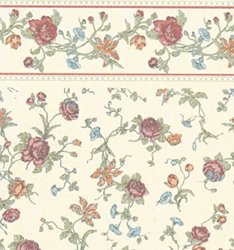 Melody Jane Puppenhaus Raffina Creme Rose Miniatur Tapete 3 Blätter
