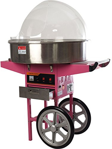 Zuckerwattemaschine 52 cm mit Wagen und Haube für Privat und Profi