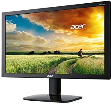 Acer KA240Hbid Monitor da 24, Display Full HD (1920x1080), Frequenza 60 Hz, Formato 16:9, Contrasto 100M:1, Luminosità 250 cd/m2, Tempo di Risposta 5 ms, VGA, DVI (w/HDCP), HDMI, Nero