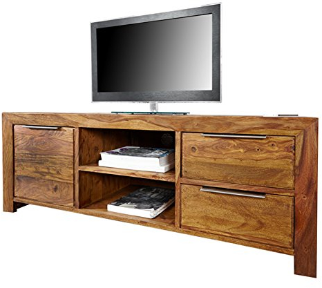 invicta INTERIOR Massives Design TV-Board Pure Sheesham Stone Finish 135cm Schubladen Tisch