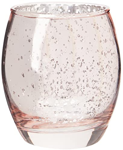 Club verde Portavelas de cristal, cuarzo rosa, 75 x 90 mm, 1 unidad