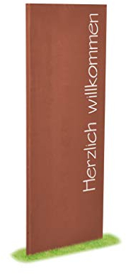 prima terra Deko- und Sichtschutzelement Edelrost Herzlich willkommen H=158cm B=60cm