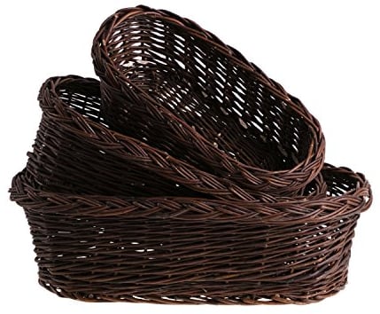 e-wicker24 Jardiniére ovale pour plantes,cache-pot pot de fleurs boîte à fleurs en osier marron naturel,pots de fleurs (100 x 28, H: 18) (90 x28 H19)