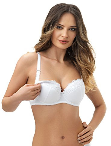 Selente sbh01 Reggiseno per Allattamento (Made in EU) con Pratica Chiusura a Clip, Bianco Imbottito, 2B