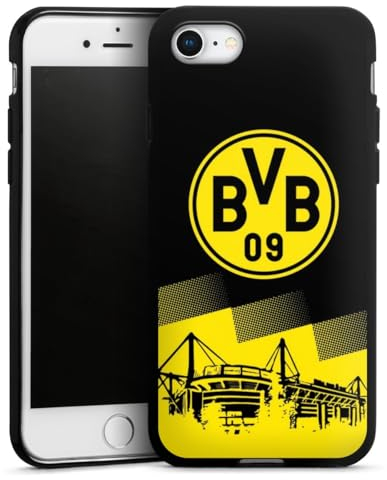 Silikon Hülle kompatibel mit Apple iPhone 7 Case schwarz Handyhülle BVB Borussia Dortmund Stadion