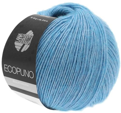 LANA GROSSA Ecopuno | Edle Netzgarnstruktur aus Baumwolle gefüllt mit Merino/Alpaka | Handstrickgarn aus 17% Schurwolle & 11% Alpaka Wolle | 50g Wolle zum Stricken & Häkeln | 215m Garn FB 29
