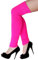 krautwear Damen Mädchen Schweißbänder Stirnband 2 Armbänder Beinstulpen Handschuhe 80er Jahre Set Neon Pink (Lange Stulpen Pink)