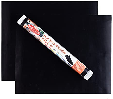 Bake-O-Glide BBQ01 Non-Stick Reusable BBQ Liners, Pack of 2, 400 x 330mm