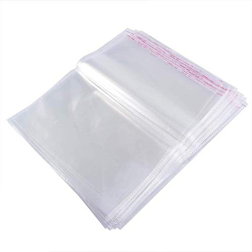 MGE - 100 Cellophantüten Klar - Zellophantüten Selbstklebend - Tüten Groß - Geschenktüten Durchsichtig - Kekstüten Transparent - OPP Klarsichttüten - Verpackungstüten Durchsichtig (35 x 35 cm)