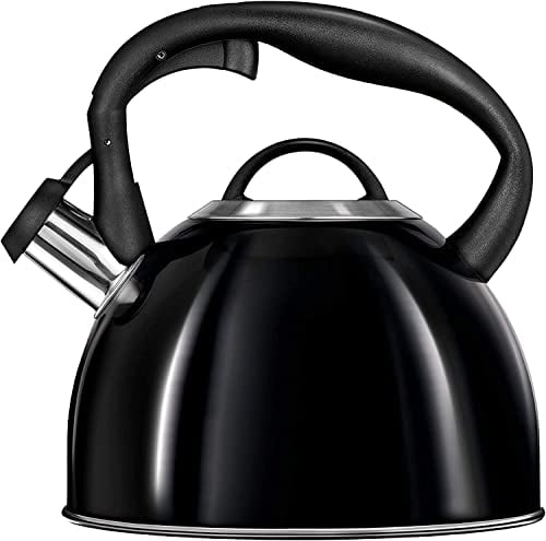 Smile MCN13/C Hervidor Inducción, Tetera con Silbato, Todo Tipo de Cocinas, 3 L, Acero Inoxidable, Mango Tacto Frío, Negra