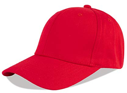 LANGZHEN Baseball Dad Cap 100% Baumwolle Passt Männer Frauen Klassische Verstellbare Plain Hat (Structured-Red)
