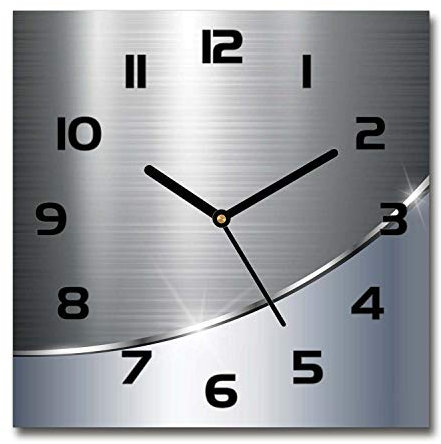 Tulup Glasuhr - 30x30cm - Schwarze Zeigern - Wanduhr Wandkunst Bild Gehärtetem Glas Uhr Echtglas Küche Wohnzimmer - Metall Abstraktion