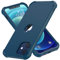 ORETECH for iPhone 12 Case, iPhone 12 Pro Case, with [2 x Tempered Glass Screen Protector] Heavy Duty Protection Silm Hard PC Silicone Rubber Bumper Cover - Blue