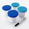 Zwin® Lot de 4 bacs à crème glacée avec couvercle en silicone inscriptible, 250 ml, idéal pour le stockage de crème glacée, de nourriture pour bébé ou comme récipient à repas – Sans BPA
