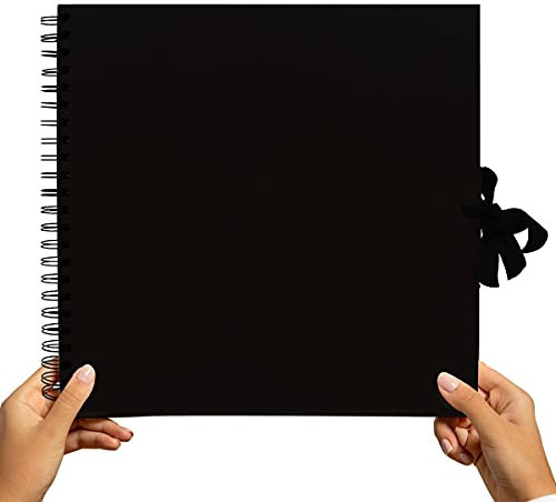 Styloo Square Black Scrapbook Photo Album 40 Sheets 30X30 cm Craft Paper, Scrapbooking, Arts and Craft Projects (Large, Black)