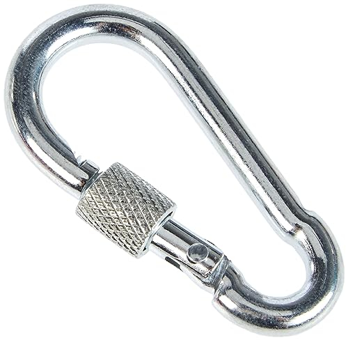 amig - Feuerwehrkarabiner aus verzinktem Stahl, Mod.30150 mit Schraubverschluss zum Verbinden von Seilen, Ketten, Riemen oder Bändern, Druckanker für Schnellverbindungen, Maße: Ø6 x 60 mm