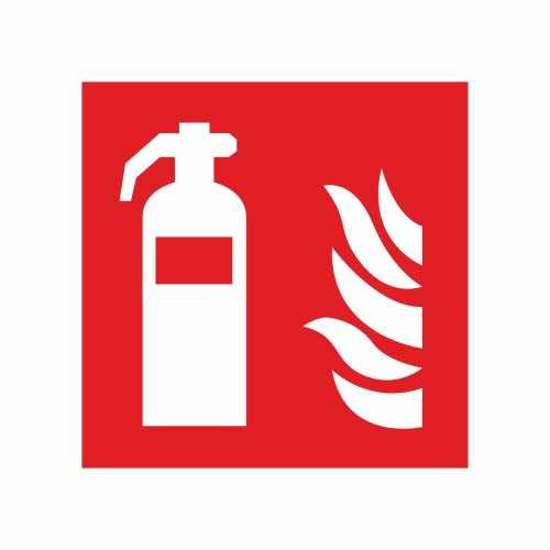 tradercat Aufkleber Feuerlöscher Brandschutz - (5Stück) 10x10cm - Warnaufkleber/Hinweisaufkleber für Innen und Aussen mit UV-Schutz-, Hinweis/Gefahr Schild – Digitaldruck