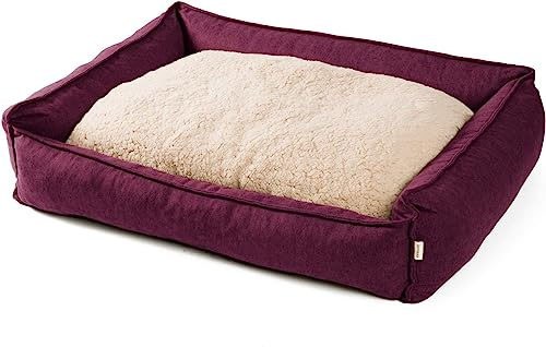 JAMAXX Premium Hundebett Orthopädisch Memory Visco Schaum Waschbar Wendekissen Wasserabweisend/Hundekörbchen Weicher Samtartiger Sofa Stoff Hundekissen Hundekorb PDB2002 (120 x 90 (L), Purple)