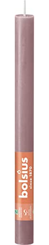 Bolsius Rustic Collection 13H Stabkerze Ambiente und Dinnerkerze, 27 cm Höhe x 2,3 cm Durchmesser, Aschen-Rose