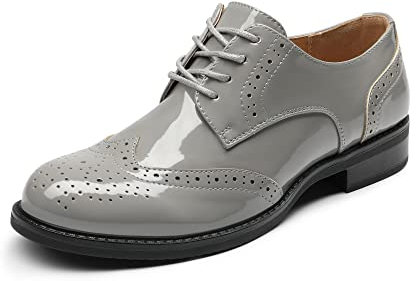 DREAM PAIRS Scarpe Stringate Donna Oxford Scarpe Piatte Grigio Chiaro SDOX2201W-E Größe 41 (EUR)