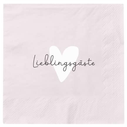 Grafik Werkstatt Servietten mit Spruch | 20 Stück | 12,5 x 12,5 cm | rosa | Lieblingsgäste