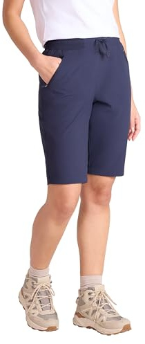 Mountain Warehouse Explorer Lange Damen-Shorts – schnell trocknende Damen-Trekkinghose, leichte Hose, UV-Schutz – ideal für Wandern, Camping, Sport und Reisen Dunkel Blau (Lang) Damengröße EU 44