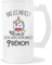 Planetee Chope de bière Prénom personnalisable Licorne bas les pattes | Verre pinte de bière idée cadeau personnalisé drôle et original pour collègue de travail famille et amis