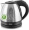 Emerio Wasserkocher Edelstahl, 1.2 Liter, 1500 Watt, 360° Basis kabelgebunden -> Wasserkocher kabellos, BPA-frei, abgedecktes Heizelement, Auto-Off, ideal für Zuhause, Camping oder Büro, WK-108079