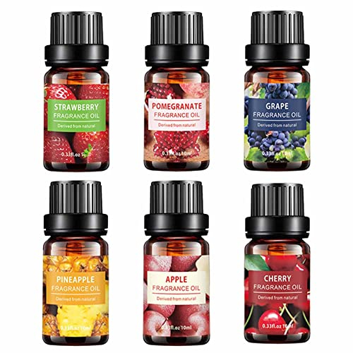 Idezek Ätherisches Öl-Set - 10 ml Bio-Geschenkset mit reinen ätherischen Ölen für die Aromatherapie - ätherische Winteröle Kirsche, Ananas, Erdbeere, Traube, Apfel, Granatapfel
