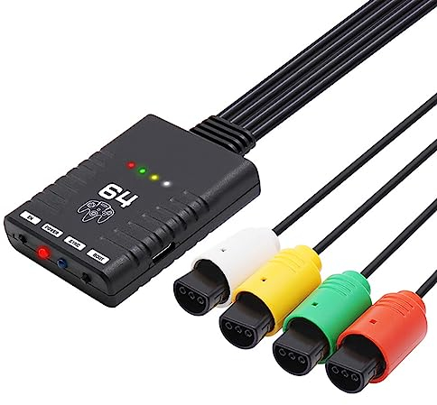Jerilla Adattatore per Controller Wireless N64 Compatibile con Console Nintendo 64, Convertitore di Controller Bluetooth Supporto 4 Grippi per Controller Xbox One S/Switch Pro/PS3/PS5
