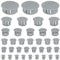 160 PCS Plastic Hole Plug Set - Snap-In Locking Caps in Assorted Sizes (Grey)