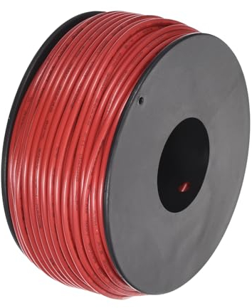 sourcing map 20AWG Wire 20 Gauge Stranded Wire PVC Hookup Wire 30M/100ft Red, Electrical Wire UL1007 Spool Tinned Copper Wire for Internal Connecting Wire, Marine