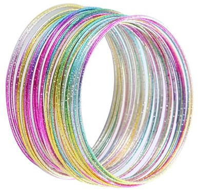 UNVOJL 30 glitzernde Retro-Neon-Glitter-Armbänder für Halloween, Weihnachten, Disco, Partys, Accessoires für Frauen und Mädchen