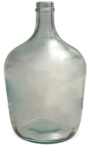 Jarrón moderno como decoración de mesa, dormitorio, salón, transparente, jarrón de cristal para suelo, gran jarrón de mesa de cristal reciclado, jarrón de flores escandinavo alto de cristal, 30 cm,